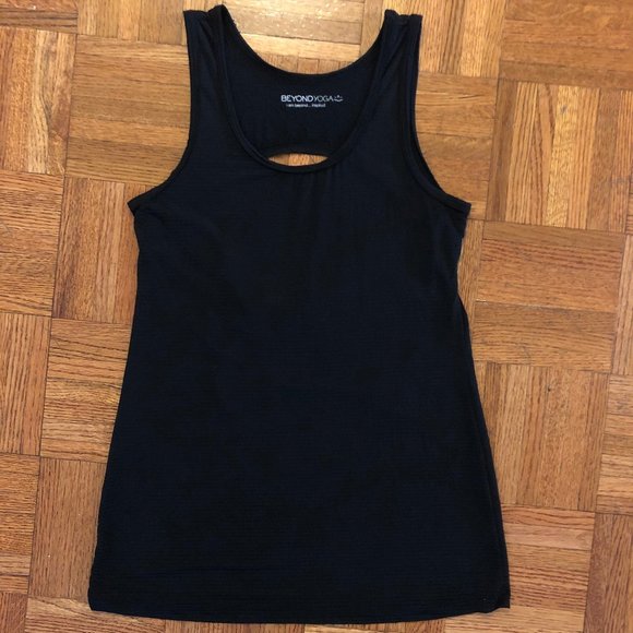 Beyond Yoga Drape Back Tank in Black - Picture 1 of 6